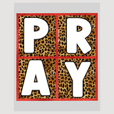 Block Letter PRAY Leopard Print DTF Transfer